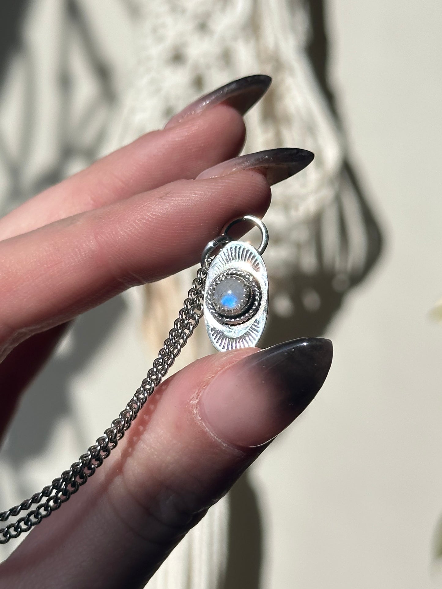 Moonstone Glowing Rays Pendant