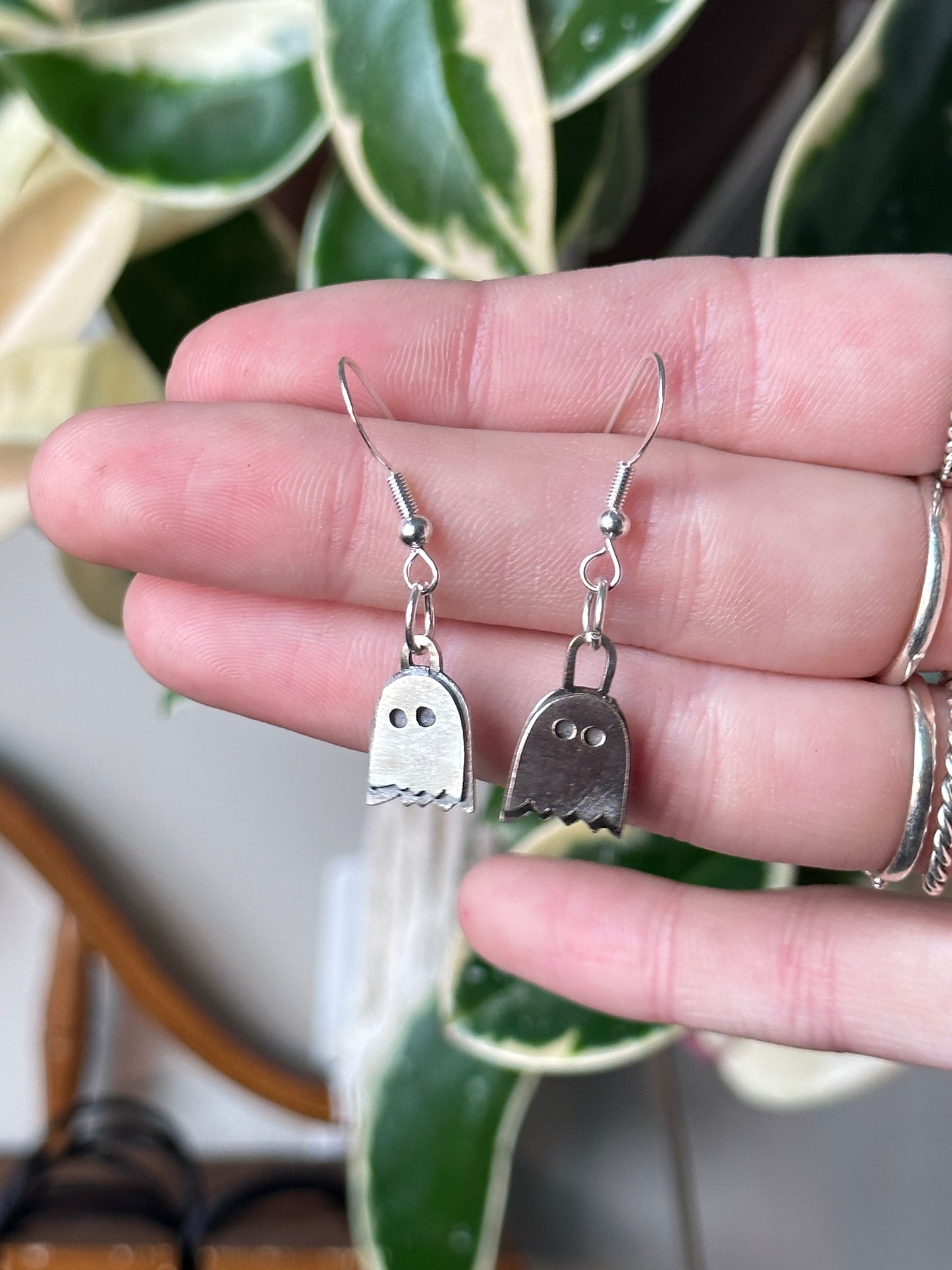 Sterling Silver Ghost Pendant and Earring set