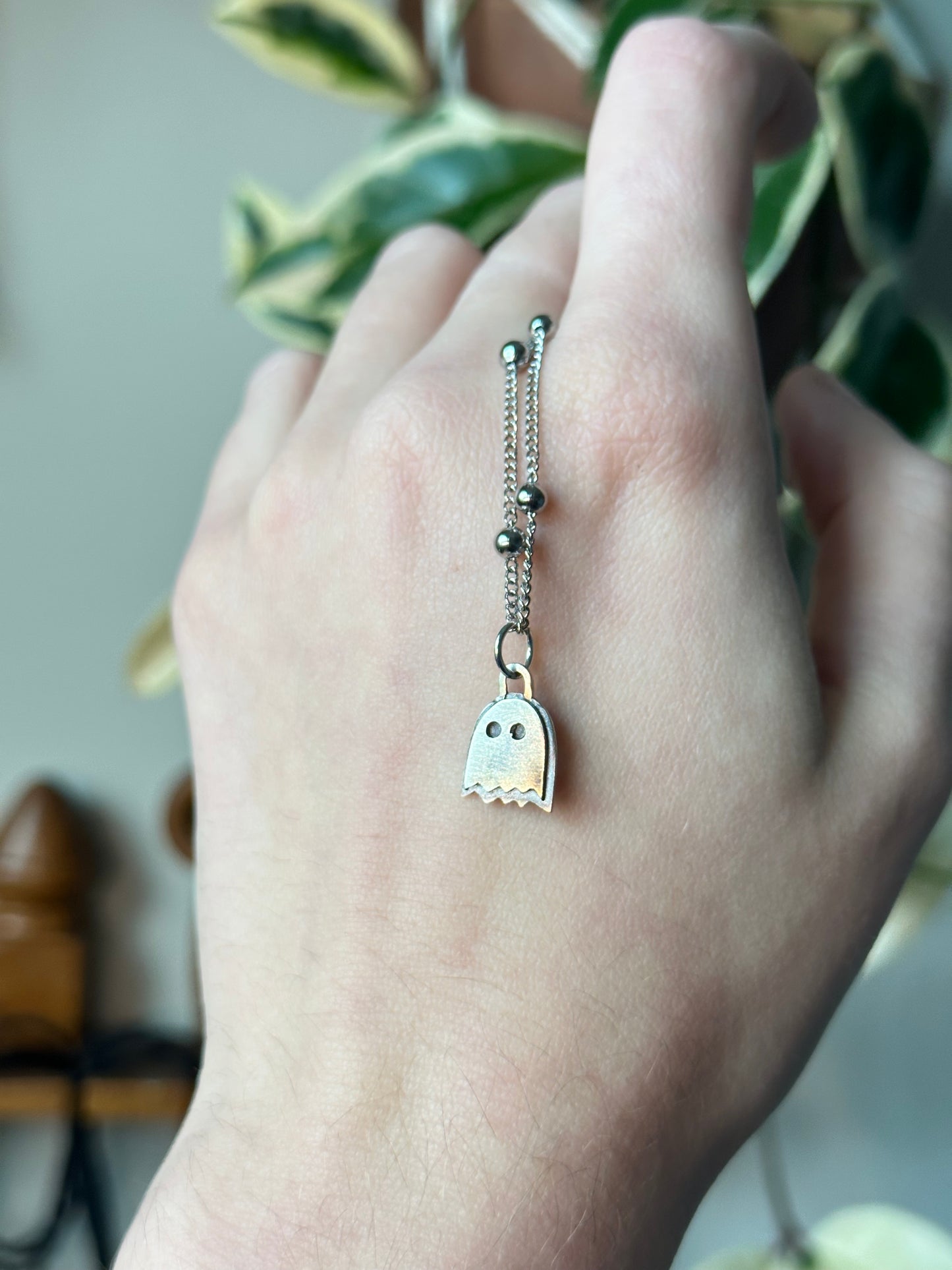Sterling Silver Ghost Pendant and Earring set