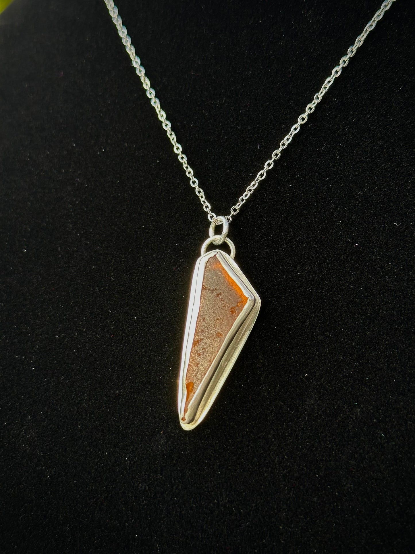 Amber Seaglass Pendant