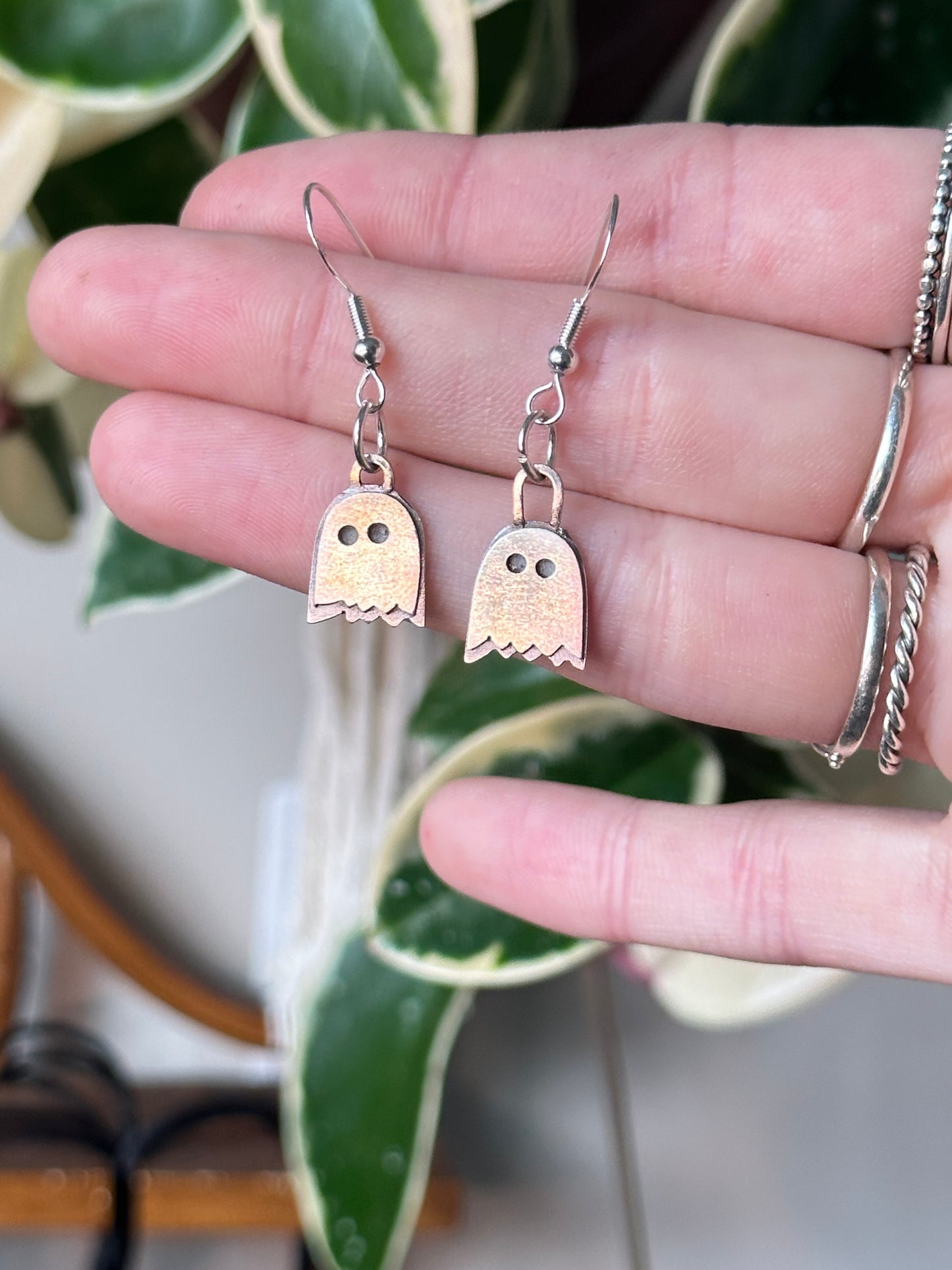 Sterling Silver Ghost Pendant and Earring set