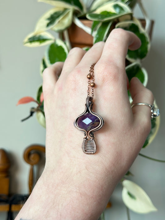 Amethyst Mushroom Pendant