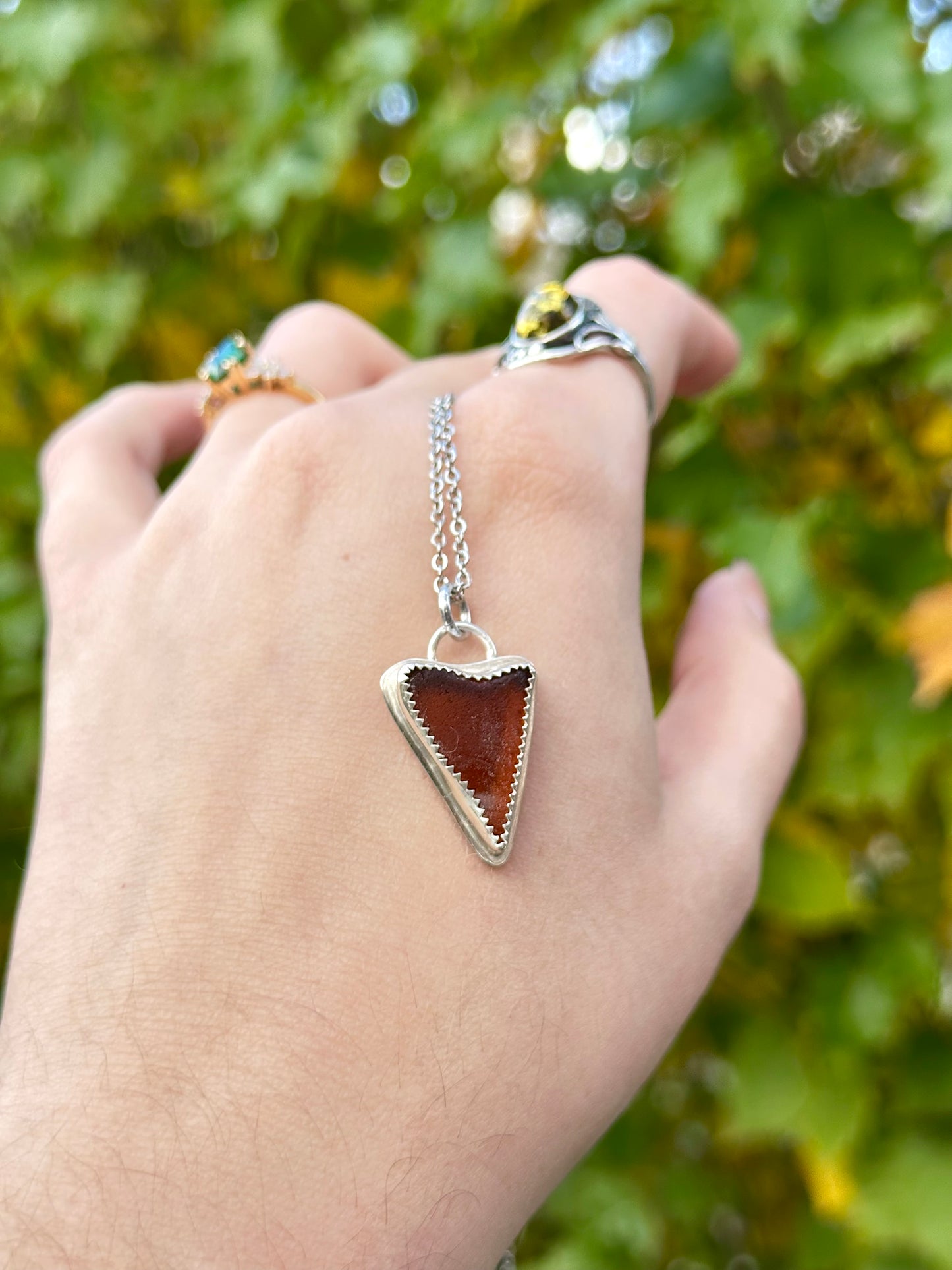 Dark Sea Glass Pendant