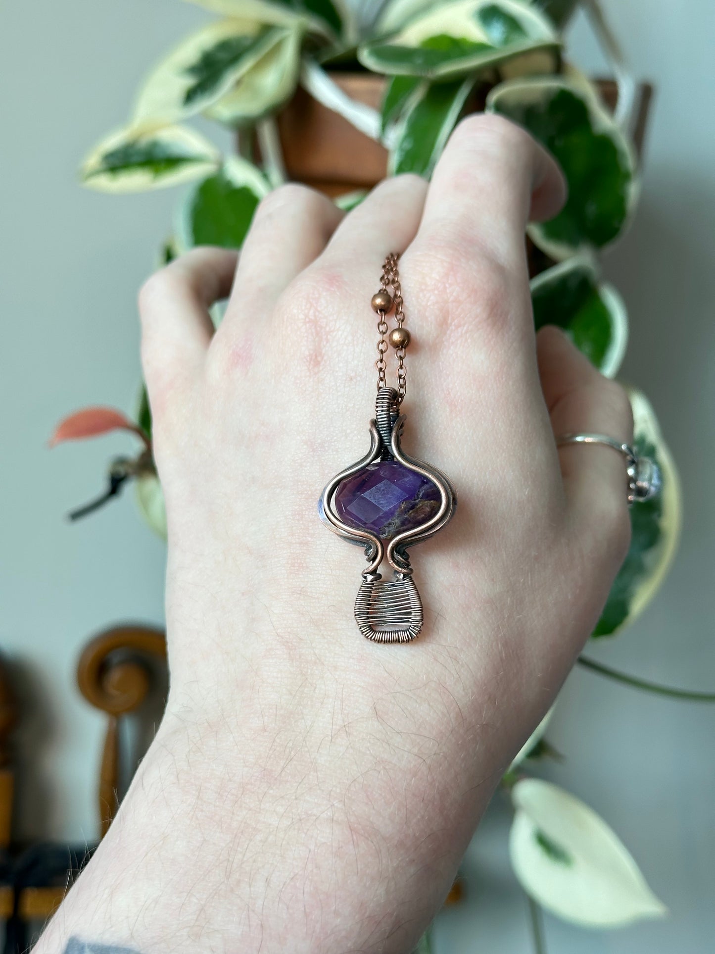 Amethyst Mushroom Pendant