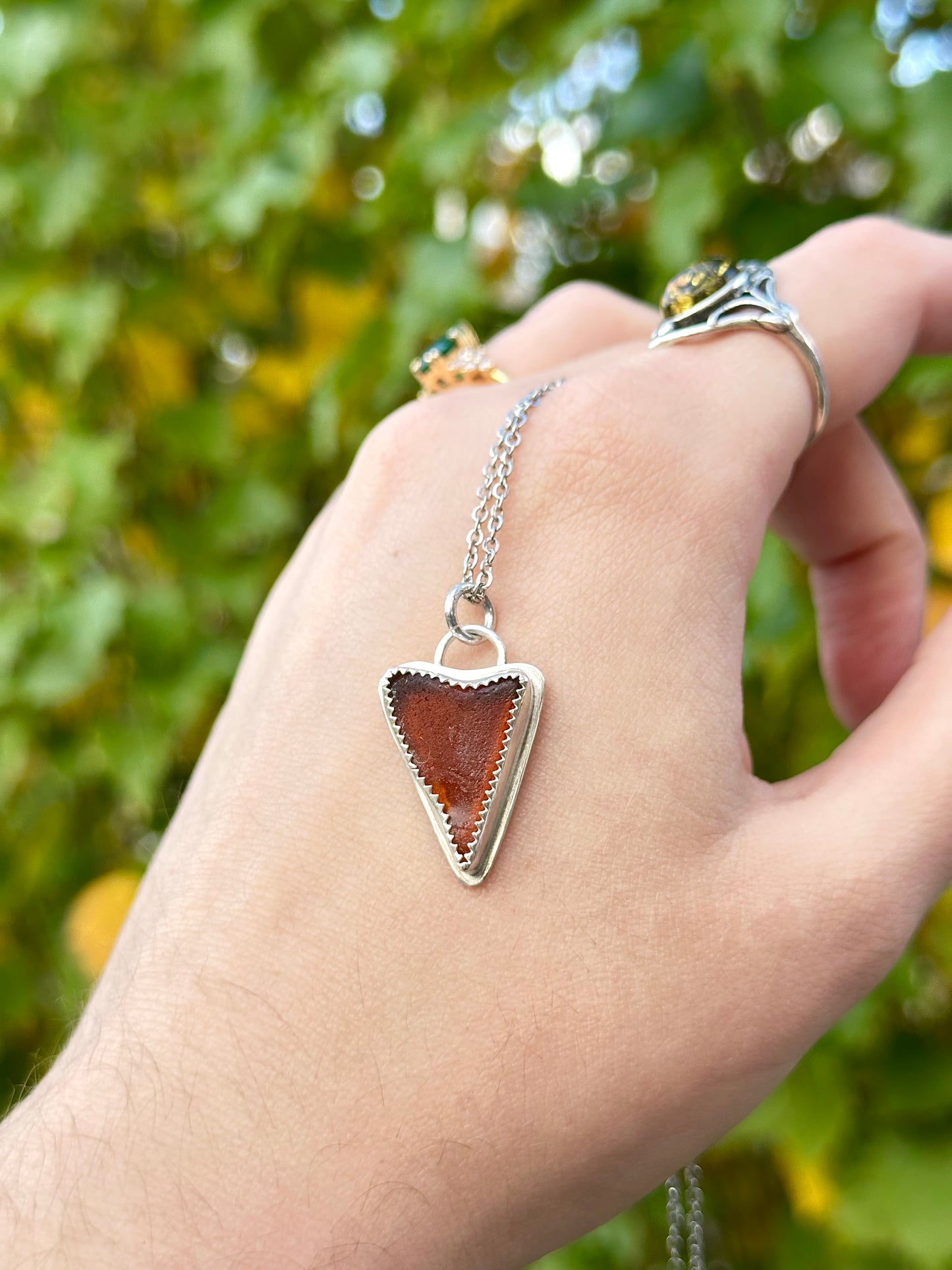 Dark Sea Glass Pendant