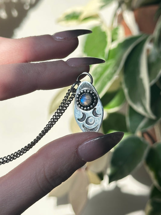 Triple Goddess Moonstone Pendant