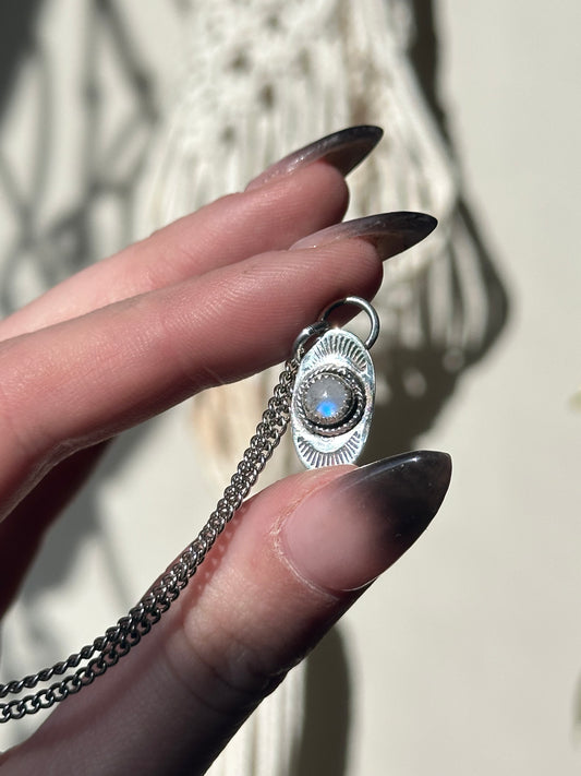 Moonstone Glowing Rays Pendant