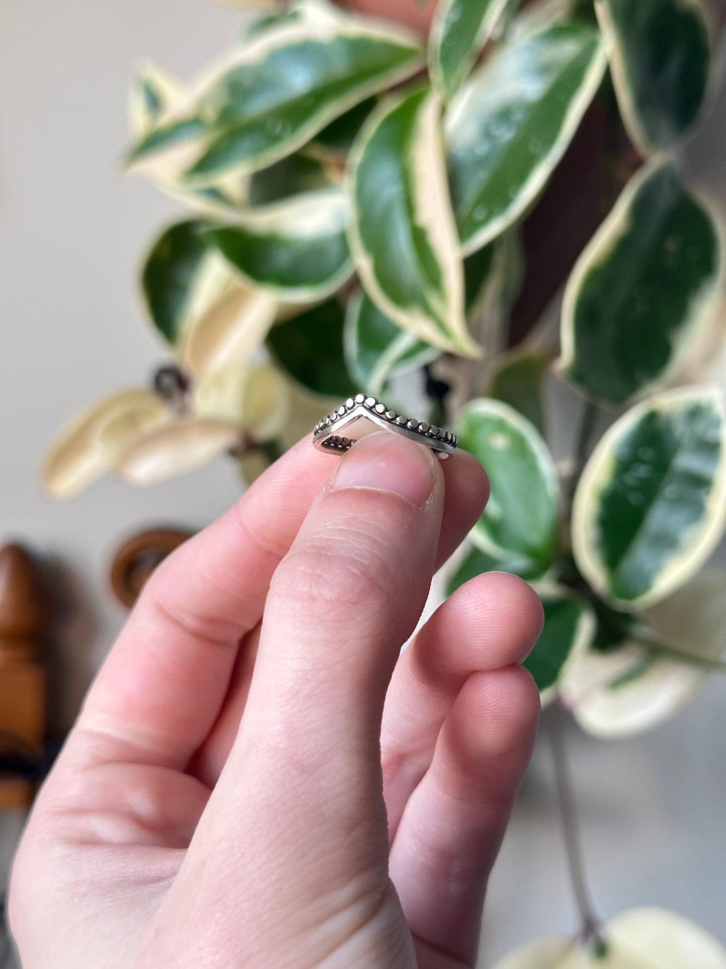 Dotted Chevron Ring