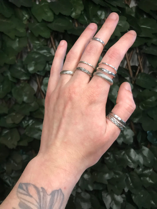 Crackled Mirror Ring Sz 8