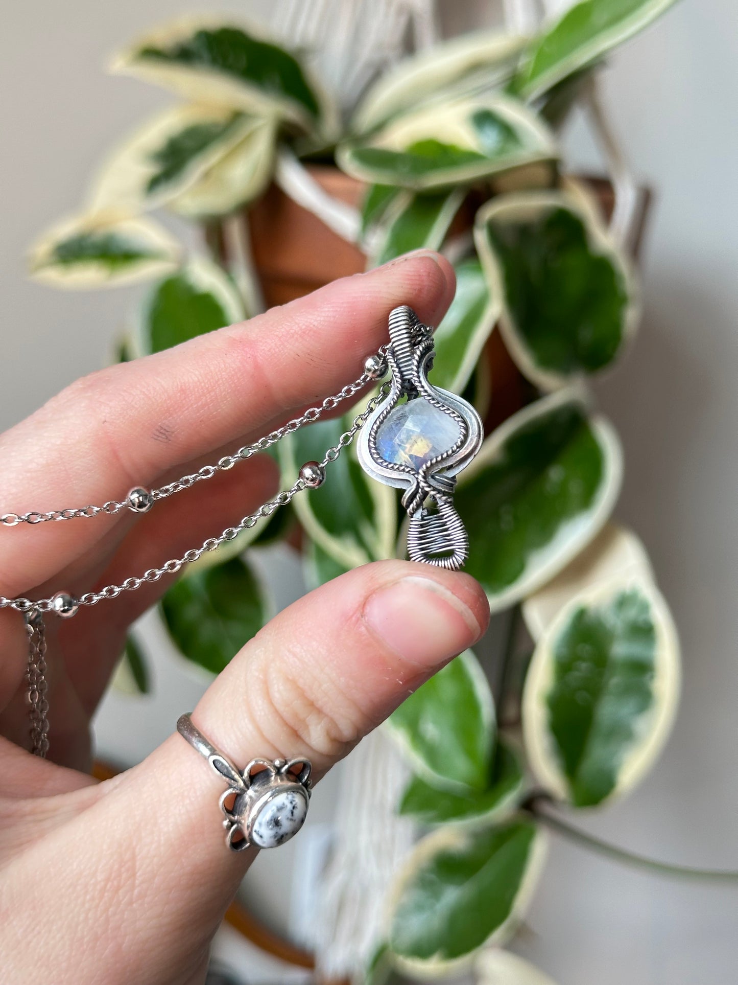 Mini Moonstone Mushroom Pendant