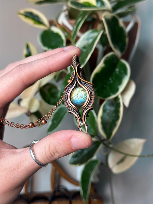 Labradorite Elixir Bottle Pendant