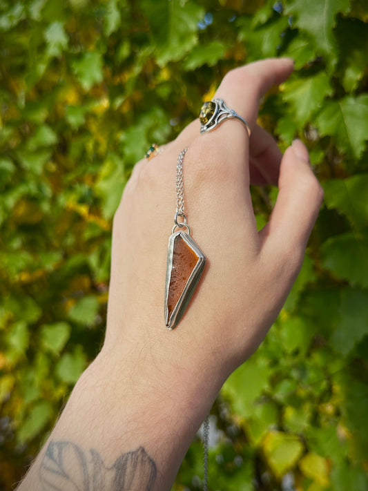 Amber Seaglass Pendant