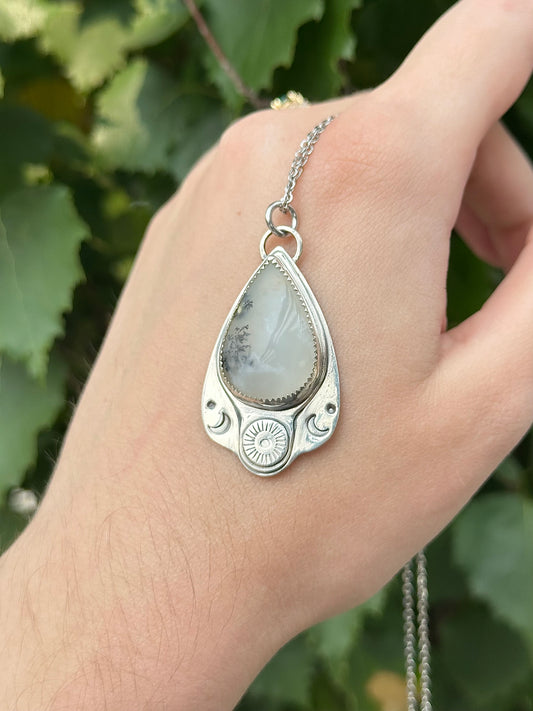 Montana Agate Sun and Moon pendant