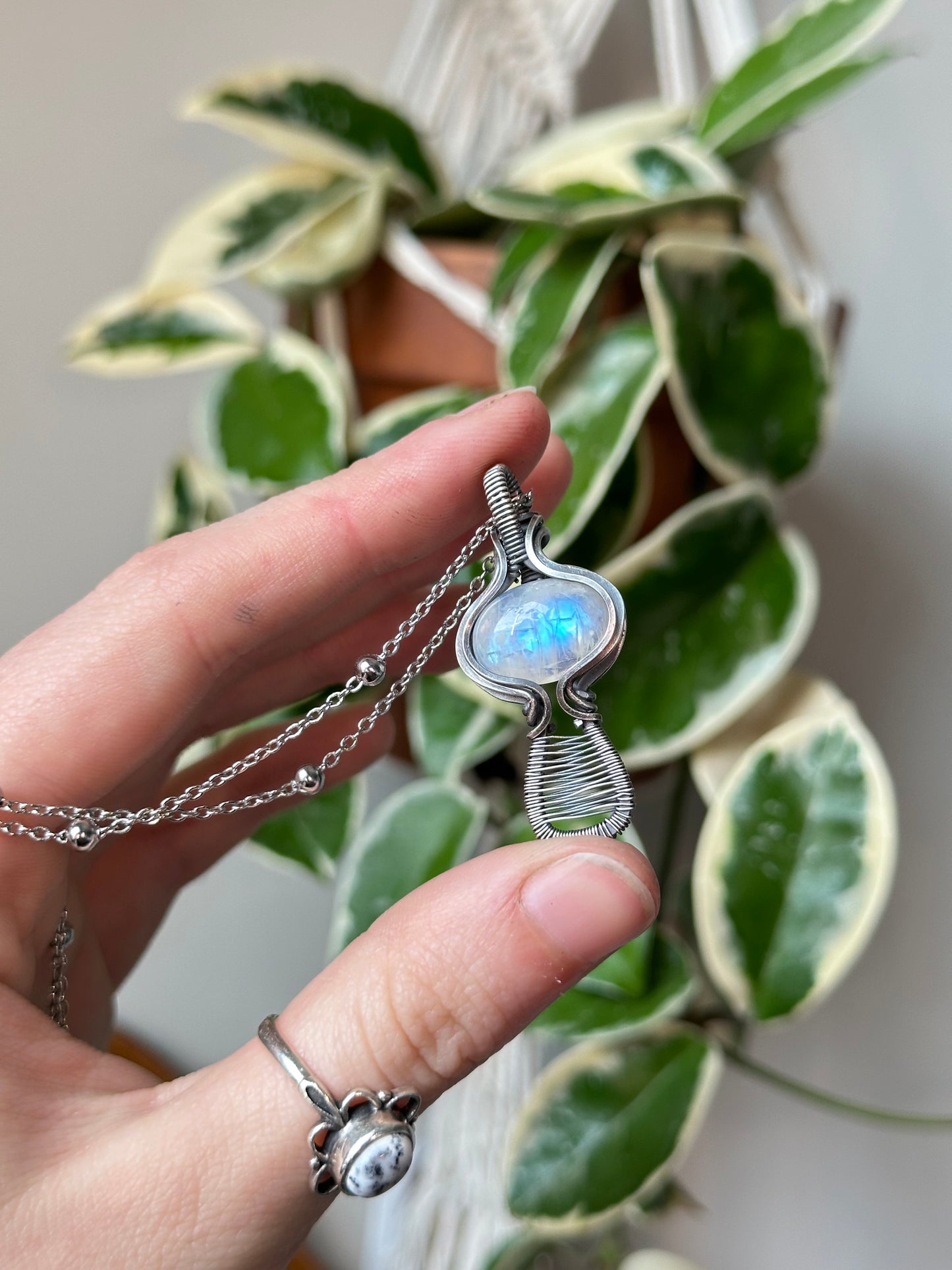 Moonstone Mushroom Pendant