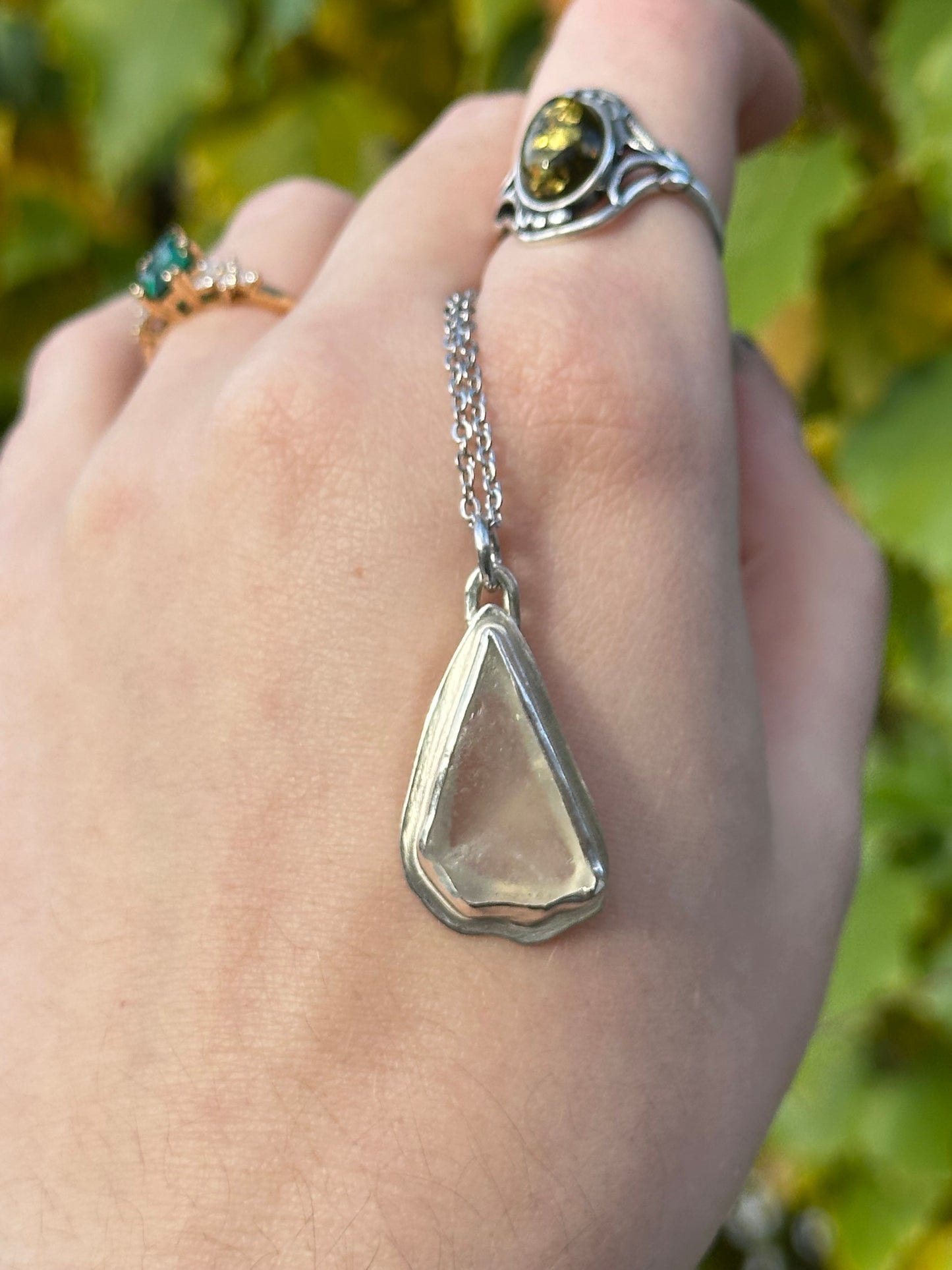 Clear Vancouver Sea Glass Pendant