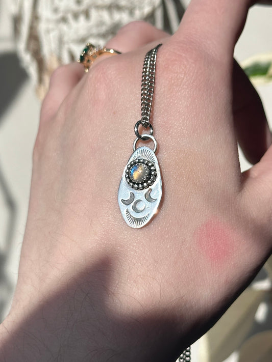 Triple Goddess Moonstone Pendant