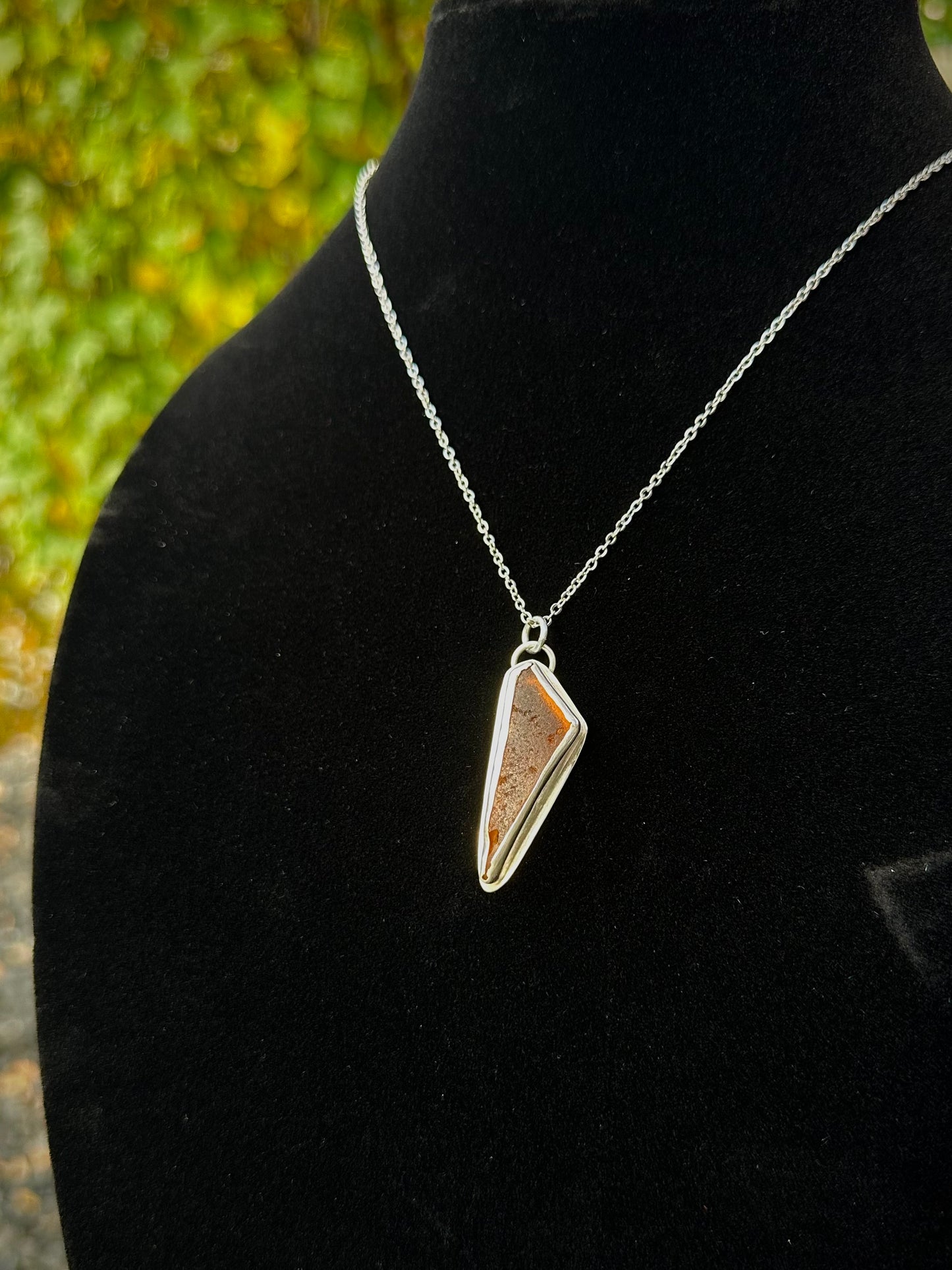 Amber Seaglass Pendant