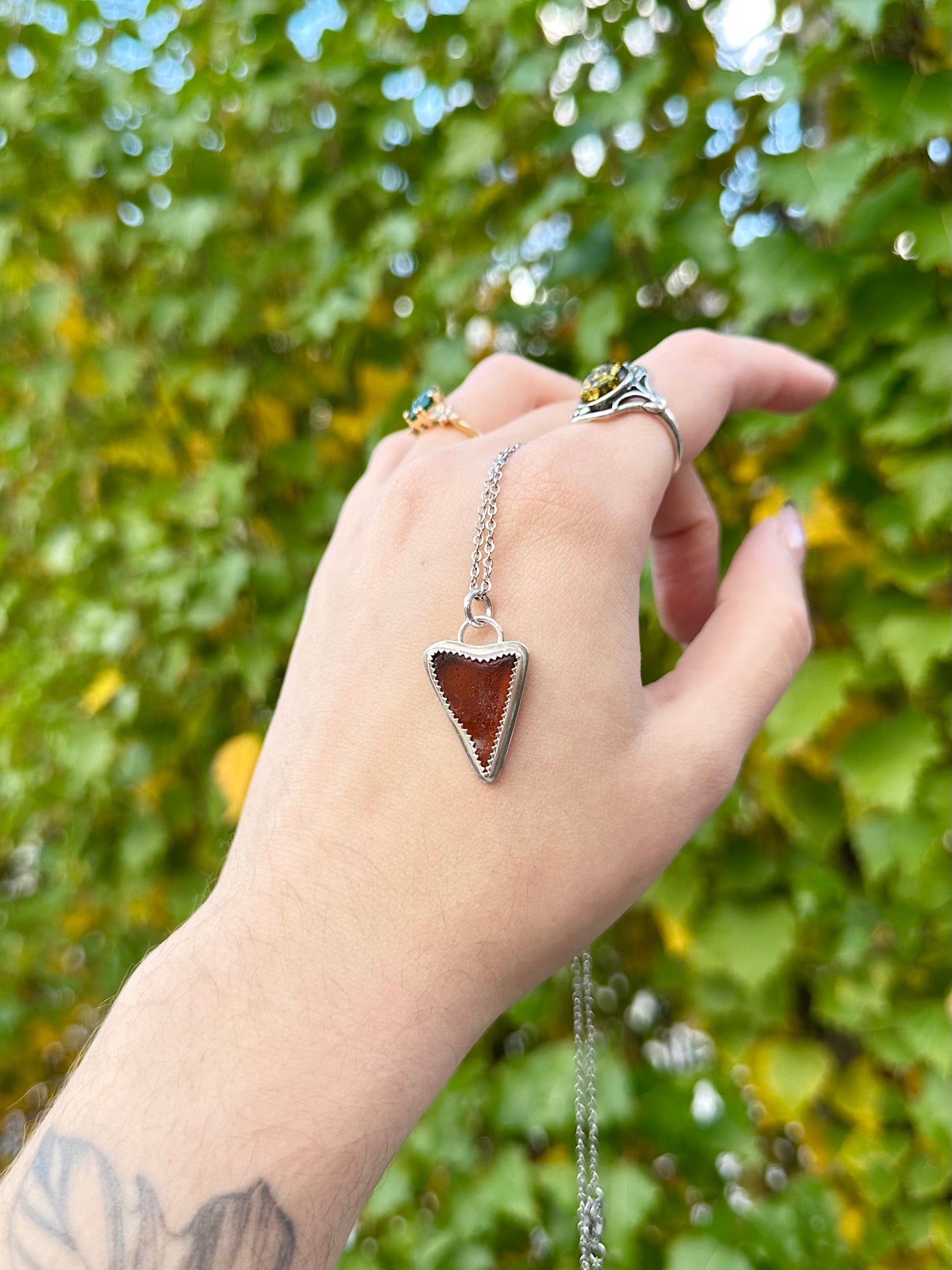 Dark Sea Glass Pendant