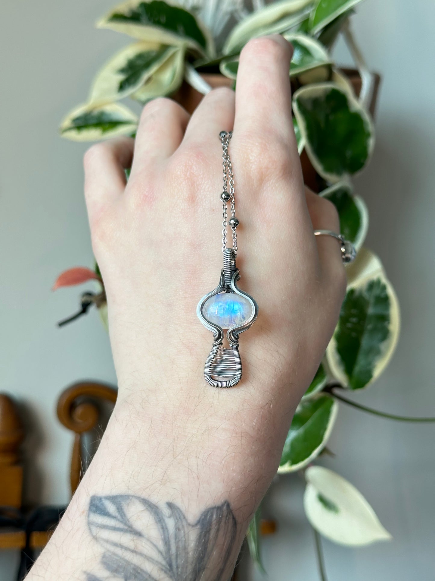 Moonstone Mushroom Pendant