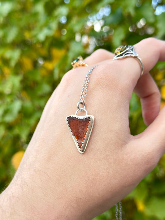 Dark Sea Glass Pendant