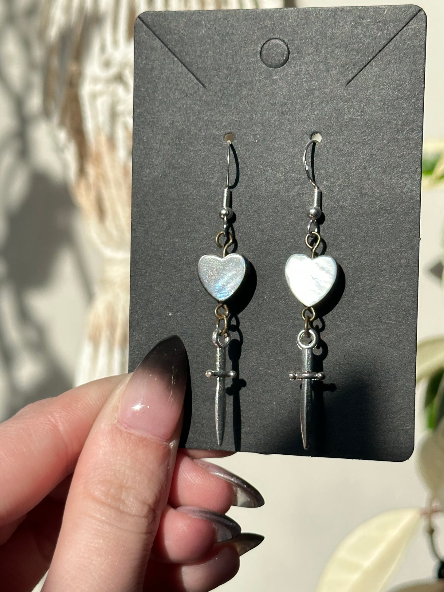 Heart and Dagger Earrings