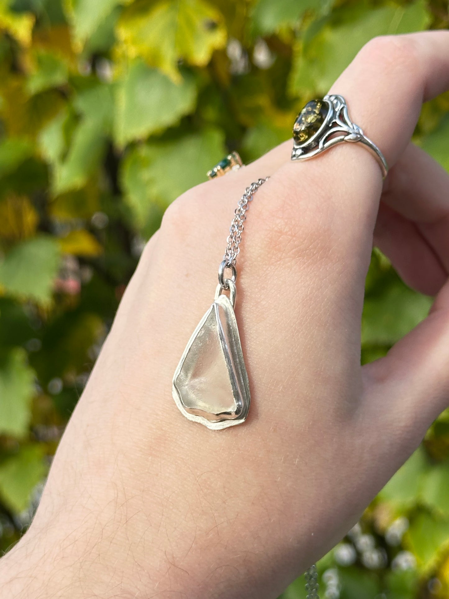 Clear Vancouver Sea Glass Pendant