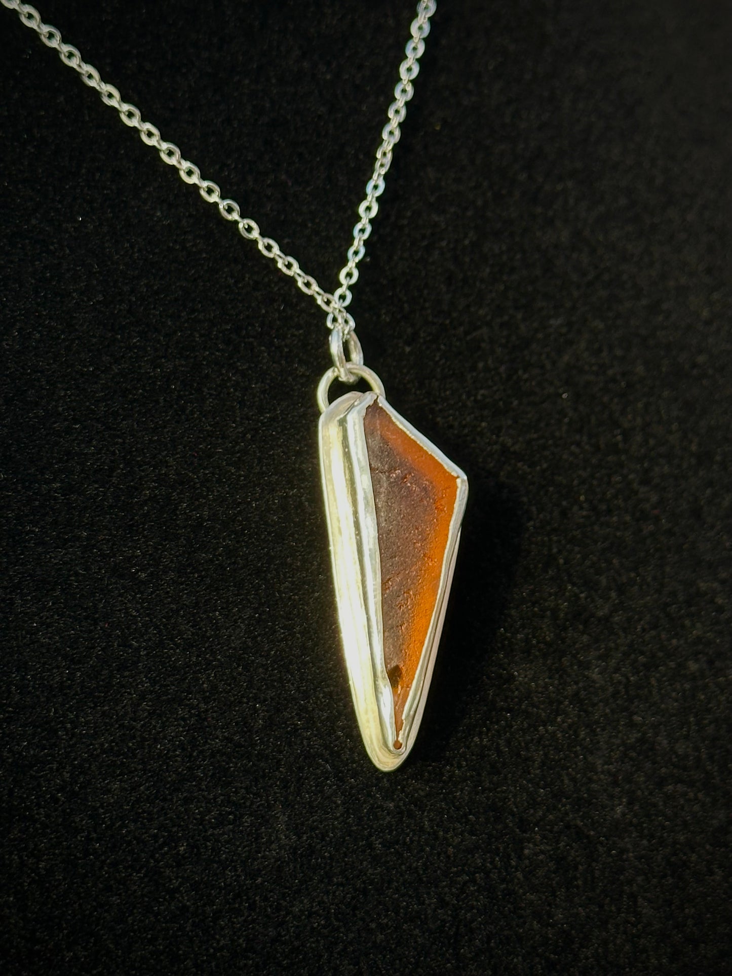 Amber Seaglass Pendant
