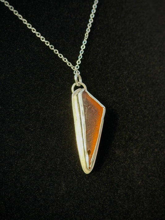 Amber Seaglass Pendant