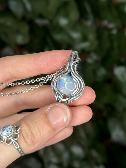 Rainbow Moonstone in Sterling Silver