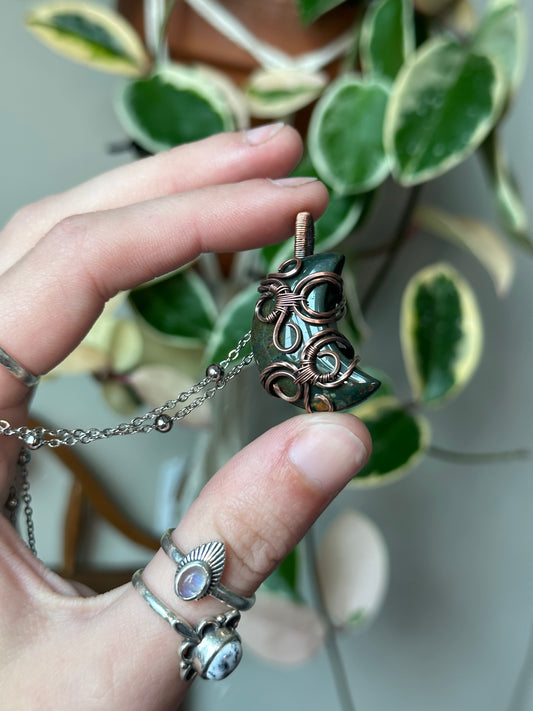 Ocean Jasper Moon Pendant