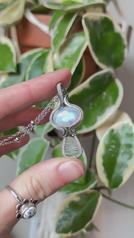 Moonstone Mushroom Pendant