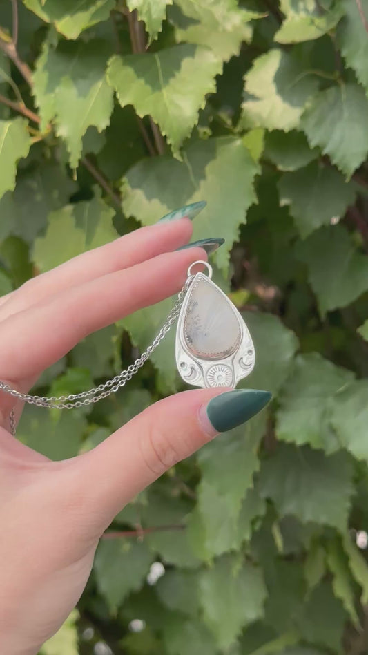 Montana Agate Sun and Moon pendant